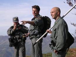 Squadra durante la localizzazione del punto inventariale