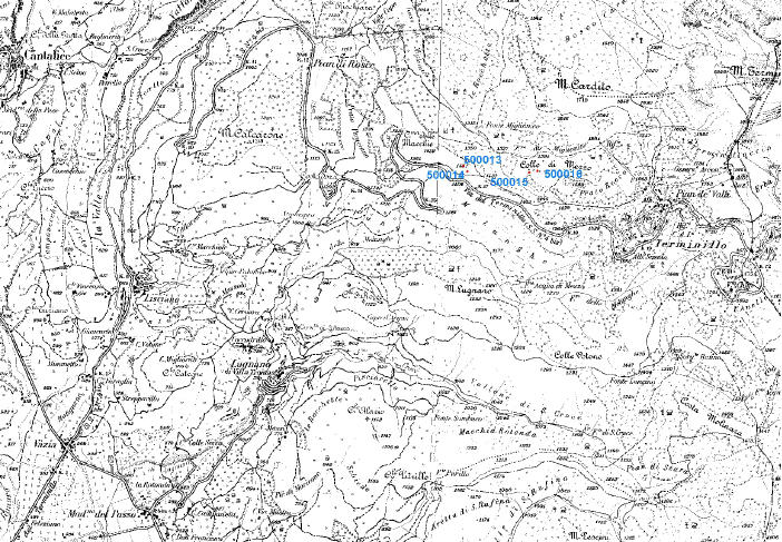 Cartina dei rilievi al suolo Cartina dei rilievi al suolo